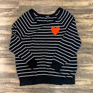 Torrid Black & White Striped Sweater